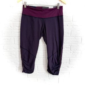 Lululemon Run: For Your Life Crop Hyper Stripe Plum Size 6